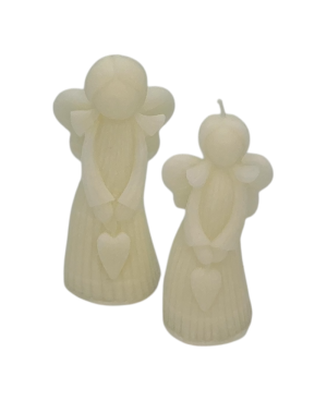 Sada palmových svíček Andělé – bílí 3,5×8,5 cm & 4×10 cm, dekorativní a přírodní