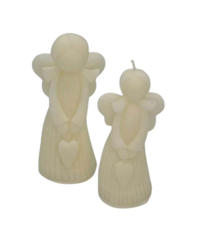 Sada palmových svíček Andělé – bílí 3,5×8,5 cm & 4×10 cm, dekorativní a přírodní