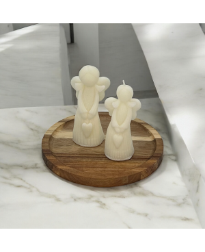 Sada palmových svíček Andělé – bílí 3,5×8,5 cm & 4×10 cm, dekorativní a přírodní