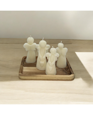 Sada palmových svíček Andělé – bílí 3,5×8,5 cm & 4×10 cm, dekorativní a přírodní