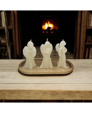 Palmová svíčka anděl 3D křídla 5,5×11 cm bílý | Křídla Naděje