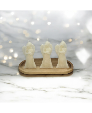 Palmová svíčka anděl 3D křídla 5,5×11 cm bílý | Křídla Naděje