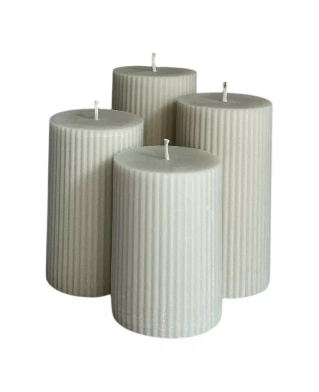 Vzestupné sójové adventní svíčky šedé vroubkované | Luxus