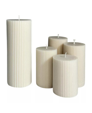 Vzestupné sójové svíčky s Kristovou svící béžové | Luxus