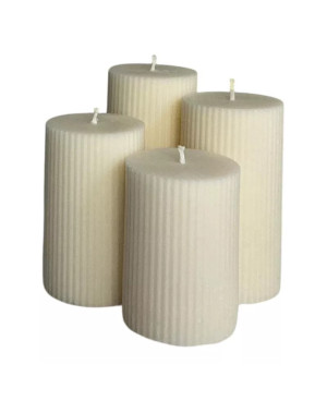 Vzestupné sójové adventní svíčky bílé vroubkované | Luxus