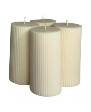 Sójové adventní svíčky bílé vroubkované 5x10cm | Luxus