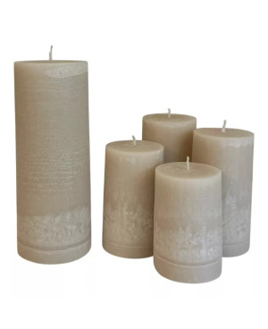 Vzestupné adventní svíčky s Kristovou svící béžové | Set