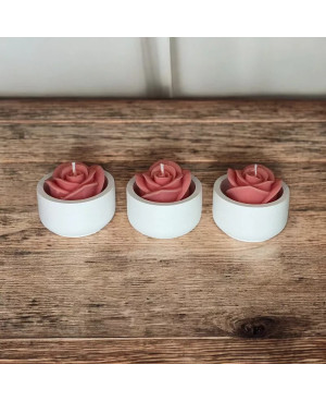 Valentýnská svíčka Růže v keramické misce | Křídla naděje