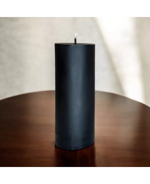 Sójová svíčka válec 15×6 cm černá – elegantní přírodní dekorace