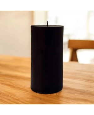 Sójová svíčka válec 15×8 cm černá – moderní přírodní dekorace do interiéru