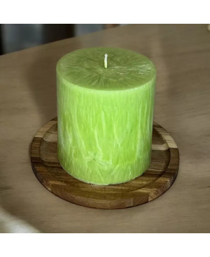 Palmová svíčka válec zelená 10×10 cm | Křídla naděje