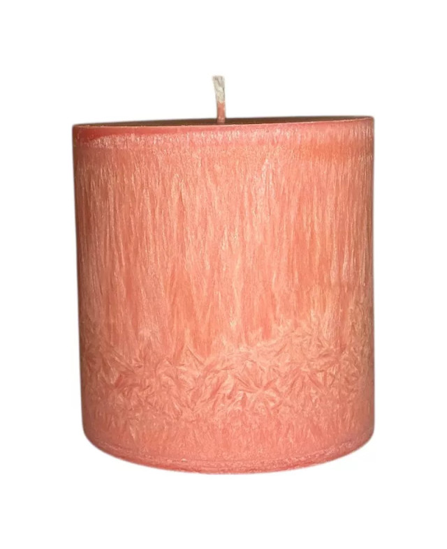 Palmová svíčka válec růžová 10×10 cm | Křídla naděje