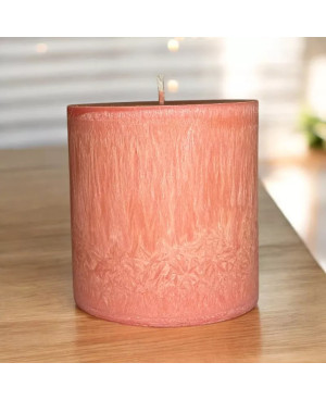 Palmová svíčka válec růžová 10×10 cm | Křídla naděje