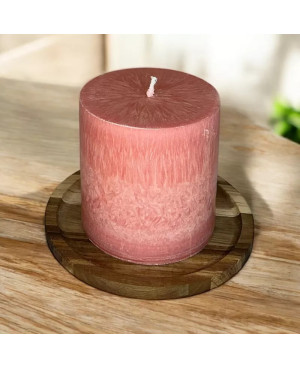 Palmová svíčka válec růžová 10×10 cm | Křídla naděje