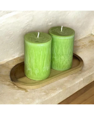 Palmová svíčka válec zelená 6,5×10 cm | Křídla naděje