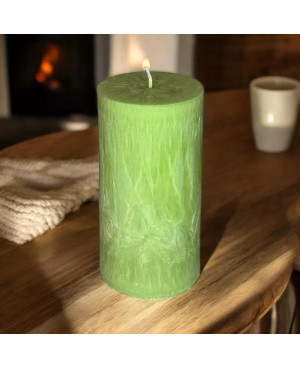 PALMOVÁ SVÍČKA VÁLEC 7,5x15 CM ZELENÁ