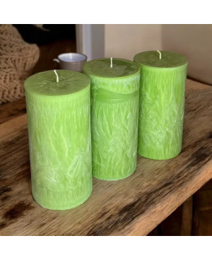 PALMOVÁ SVÍČKA VÁLEC 7,5x15 CM ZELENÁ