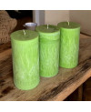 PALMOVÁ SVÍČKA VÁLEC 7,5x15 CM ZELENÁ