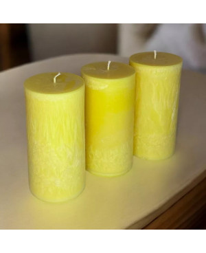 Palmová svíčka válec žlutá 7,5×15 cm | Křídla naděje