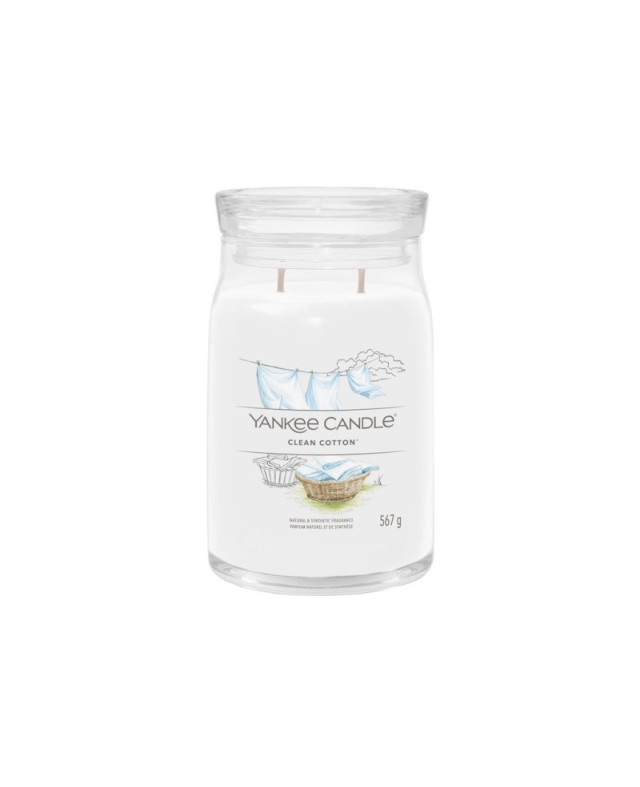 Yankee Candle Clean Cotton Signature (velký) – svěží a čistá vůně