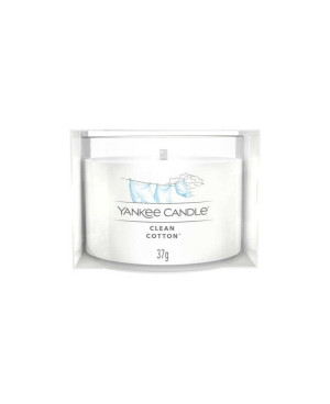 Yankee Candle Votivní svíčka Clean Cotton – svěží vůně čerstvého prádla