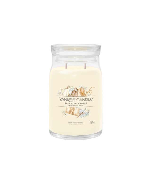 Yankee Candle Soft Wool & Amber Signature (velký) – jemná vůně vlny a ambry Yankee Candle Soft Wool & Amber Signature (velký) – jemná vůně vlny a ambry