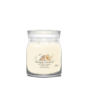 Yankee Candle Soft Wool & Amber Signature (střední) – hřejivá vůně ambry a měkké vlny