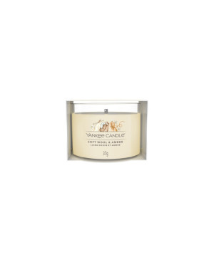 Yankee Candle Soft Wool & Amber Votivní ve skle – jemná a hřejivá vůně