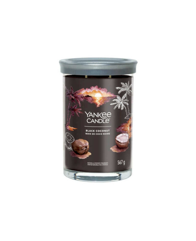 Yankee Candle Black Coconut Signature Tumbler velký – exotická vůně černého kokosu v elegantní sklenici