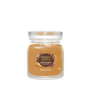 Yankee Candle Golden Pumpkin Signature střední – sladká dýňová vůně s kořením