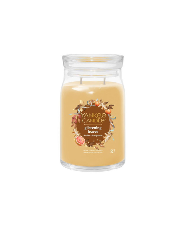 Yankee Candle Glistening Leaves Signature velký – svěží vůně podzimního lesa