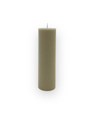 Sójová svíčka válec 20×6 cm béžová – přírodní dekorace do interiéru
