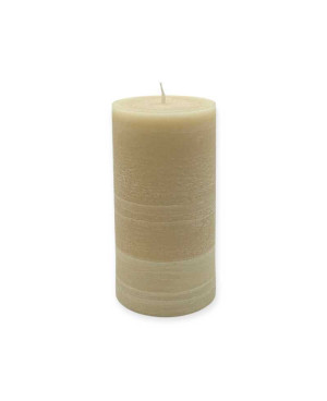 Béžová svíčka válec 15×8 cm z palmového vosku – přírodní svíčka s elegantní strukturou
