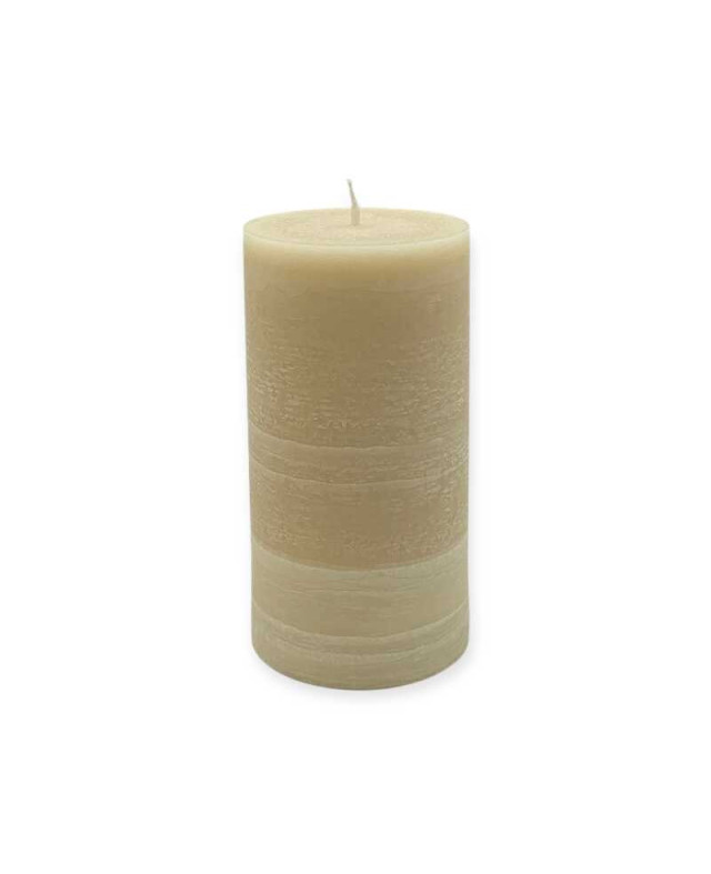 Béžová svíčka válec 15×8 cm z palmového vosku – přírodní svíčka s elegantní strukturou Béžová svíčka válec 15×8 cm z palmového vosku – přírodní svíčka s elegantní strukturou