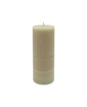 Béžová svíčka válec 15×6 cm z palmového vosku – elegantní přírodní dekorace