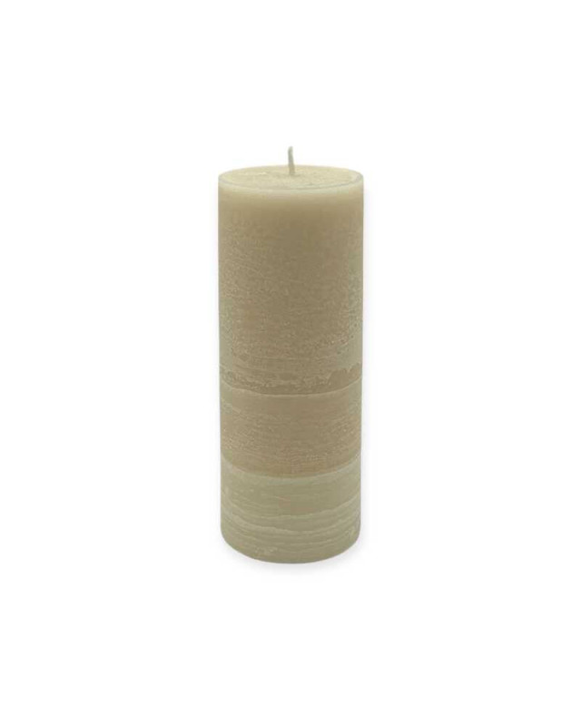 Béžová svíčka válec 15×6 cm z palmového vosku – elegantní přírodní dekorace