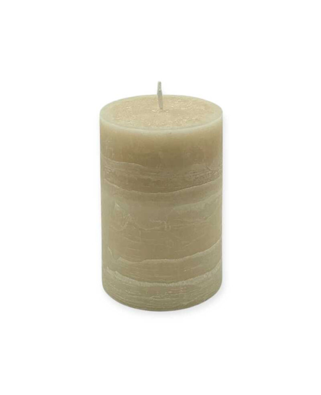 Béžová svíčka válec 10×7 cm z palmového vosku – přírodní svíčka s krystalickým efektem Béžová svíčka válec 10×7 cm z palmového vosku – přírodní svíčka s krystalickým efektem