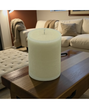 Svíčka válec 10x8 cm z palmového vosku – přírodní svíčka s elegantní strukturou