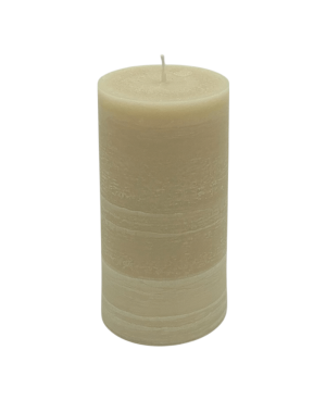 Béžová svíčka válec 15×8 cm z palmového vosku – přírodní svíčka s elegantní strukturou