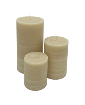Sada palmových svíček 3 ks béžová – přírodní dekorace