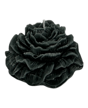 Palmová svíčka kytka 4×4,5 cm černá – stylová přírodní dekorace