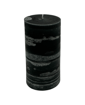 Černá svíčka válec 15×8 cm – palmový vosk, ruční výroba, luxusní vzhled