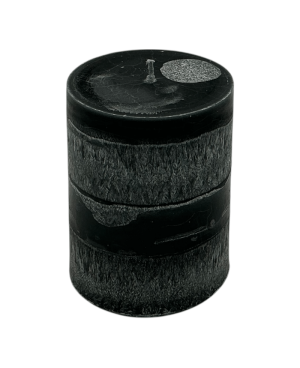 Černá svíčka válec 10×8 cm – přírodní palmový vosk, rustikální efekt