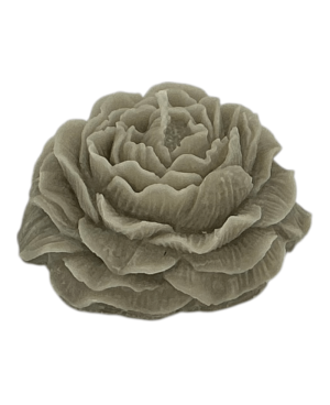 Palmová svíčka kytka 4×4,5 cm šedá – elegantní přírodní dekorace