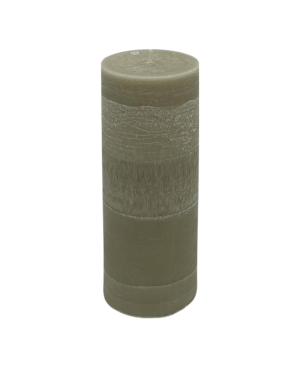 Šedá svíčka válec 15×6 cm z palmového vosku – elegantní přírodní svíčka do interiéru