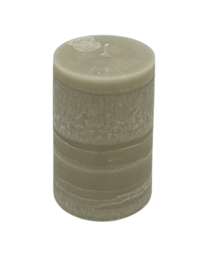 Šedá svíčka válec 10×7 cm z palmového vosku – moderní přírodní dekorace