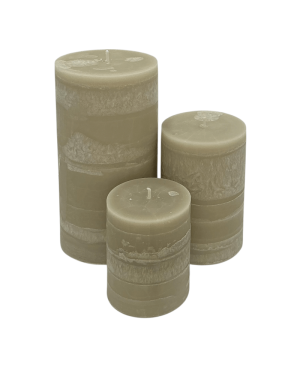 SADA PALMOVÝCH SVÍČEK 3KS ŠEDÁ
